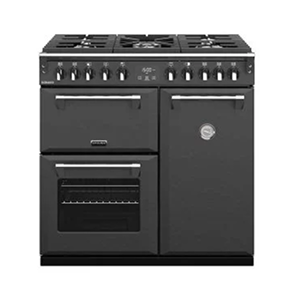 STOVES RICHMOND BLACK 90CM DUAL FUEL RANGE COOKER-GRILL-5 BURNER