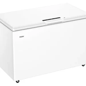 HAIER WHITE 418L CHEST FREEZER-WINTER SAFE-LOCKABLE LID-INTERIOR LIGHT-FAST FREEZE-EX DISPLAY