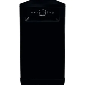 HOTPOINT BLACK SLIMLINE DISHWASHER-9 PLACE SETTING-RAPID WASH-DELAY TIMER-HALF LOAD-EX DISPLAY