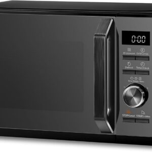 TOSHIBA BLACK 20L MICROWAVE + GRILL-800W/1000W-8 AUTO MENUS-DEFROST-MIRROR DOOR-NEW GRADED