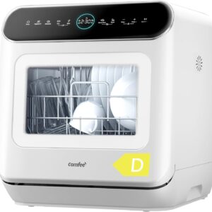 COMFEE WHITE COMPACT TABLETOP DISWASHER-3 PLACE SETTING-6L BUILT IN WATER TANK-ECO WASH-EX DISPLAY