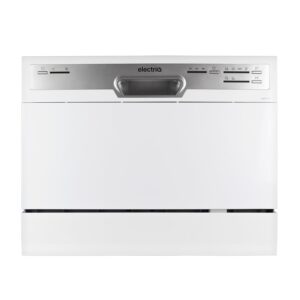 ELECTRIQ WHITE COUNTER TOP DISHWASHER-6 PLACE SETTINGS-RAPID CYCLE-ECO CYCLE-GLASS CARE-EX DISPLAY