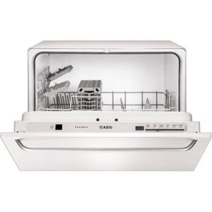 AEG INTEGRATED COMPACT WHITE DISHWASHER-6 PLACE SETTINGS-AUTO WASH-DELAY START-QUICK WASH-NEW BOXED