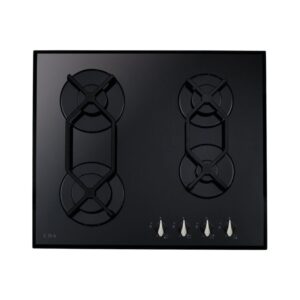 CDA 60CM BLACK GAS ON GLASS HOB-4 BURNERS