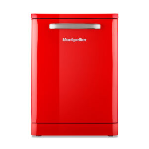 MONTPELLIER RED RETRO DISHWASHER-15 PLACE SETTINGS-CUTLERY TRAY-AIRDRY TECH-DELAY START-EX DISPLAY
