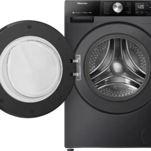 HISENSE 3S BLACK 10.5KG WASHING MACHINE-1400 SPIN-WIFI-QUICK WASH-PAUSE&ADD-DELAY END-EX DISPLAY