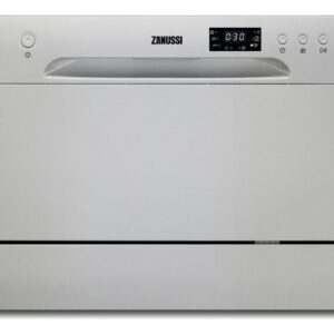 ZANUSSI SILVER COUNTER TOP DISHWASHER-6 PLACE SETTINGS-QUICK WASH-ECO WASH-EX DISPLAY